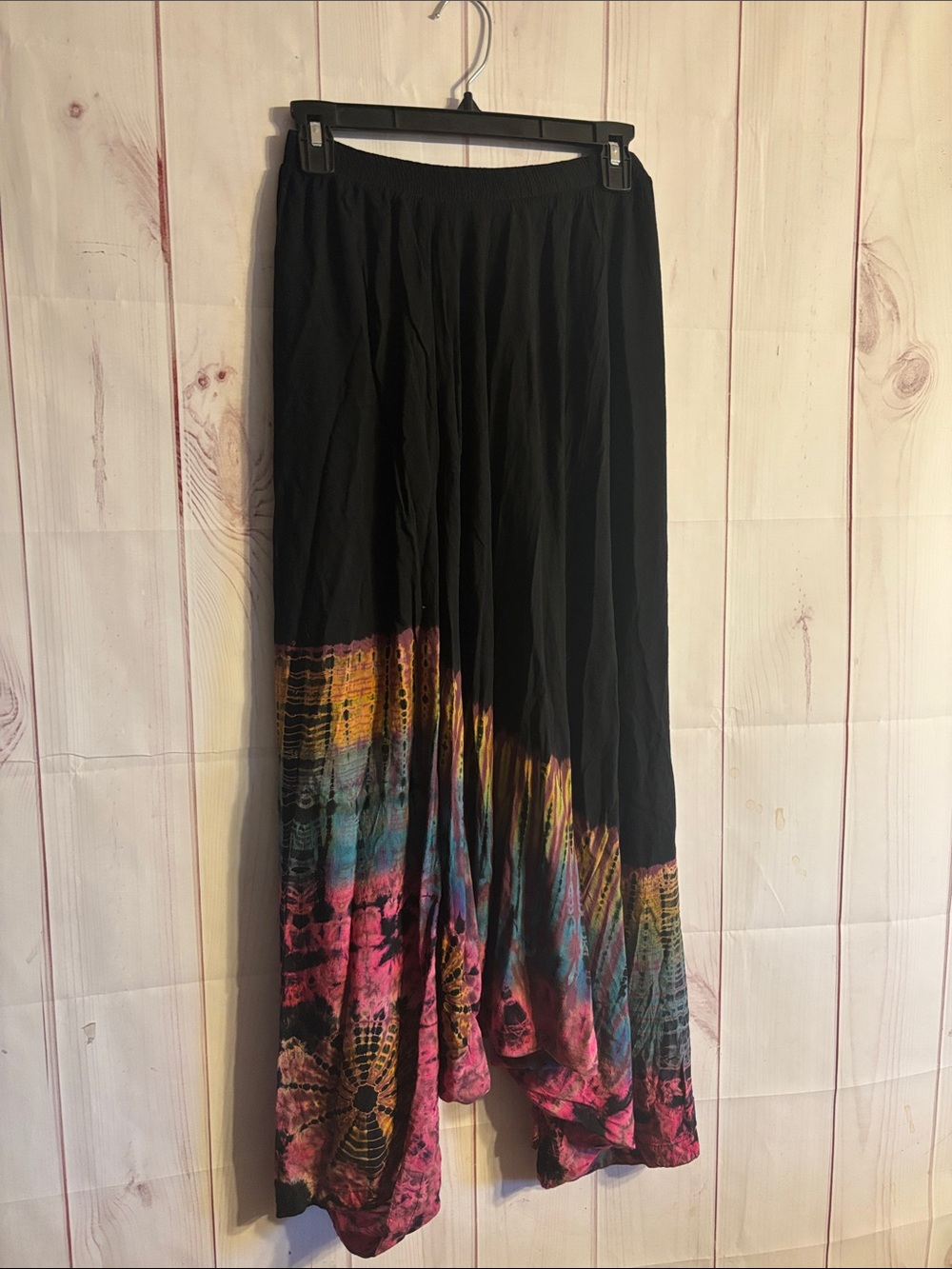 Muzer Los Angeles Cotton Black Tie-Dye Hippie Harem yoga Pant | One Size